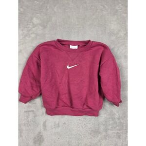 Nike Sweatshirt Kids 18M Pink Swoosh Crewneck Long Sleeve Fleece Pullover